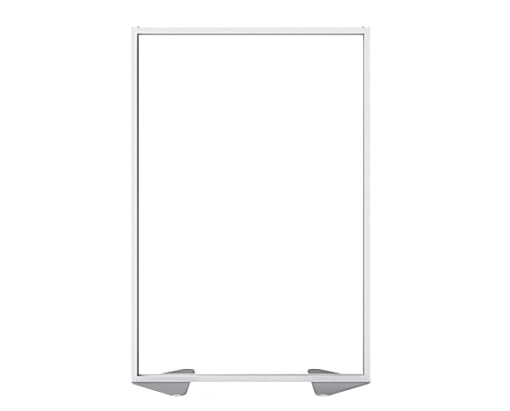 Ghent Floor Partition With Aluminum Frame, 71-7/8"H x 48"W x 2"D, Clear