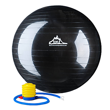 Black Mountain Products 2000 lb Static Strength Stability Ball With Pump, 65cm, Black