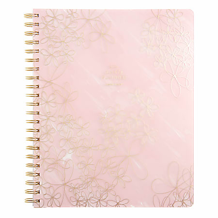 2023-2024 Russell+Hazel Weekly Planner, 9-1/8" x 11-1/4", Blush With Gold Foil Floral, October to December, 63793