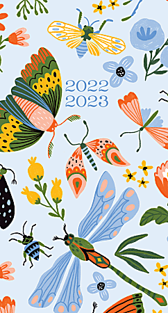 Willow Creek Press 2-Year Monthly Checkbook/Calendar, 3-1/2" x 6-1/2", Butterflies, January 2022 To December 2023