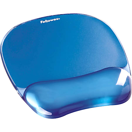 Fellowes Gel Crystals Mouse Pad With Wrist Rest 1 H x 7.94 W x 9.25 D Blue  - Office Depot