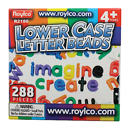 Roylco Lowercase Manuscript Letter Beads 58 x 1 Assorted Colors Pack Of 288  - Office Depot