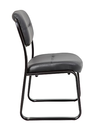 Boss Office Black Leather Sled Base Side Chair B9539 for sale online 