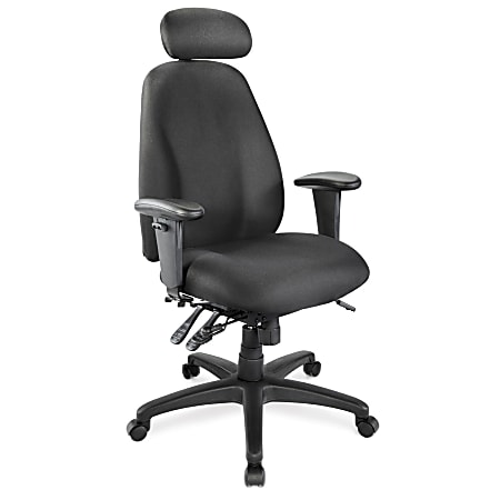 WorkPro® Maverick Multifunction Ergonomic Fabric High-Back Chair With Headrest, Black