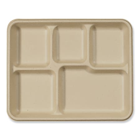 World Centric® Fiber Trays, 8-1/2” x 10-1/4” x 1-1/16”, Natural Paper, Pack Of 400 Trays