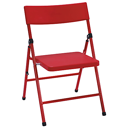 Cosco Kid's Pinch-Free Folding Chairs, Red/Red, Pack Of 4