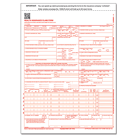 ComplyRight™ CMS-1500 Health Insurance Claim Form (02/12),