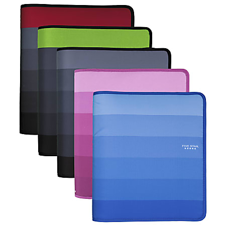 Five Star® First Gear® Zipper 3-Ring Binder, 2" Round Rings, Assorted Colors