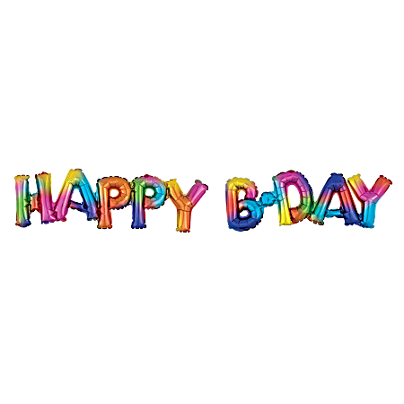 Amscan "Happy B-Day" Balloon Banner, Rainbow