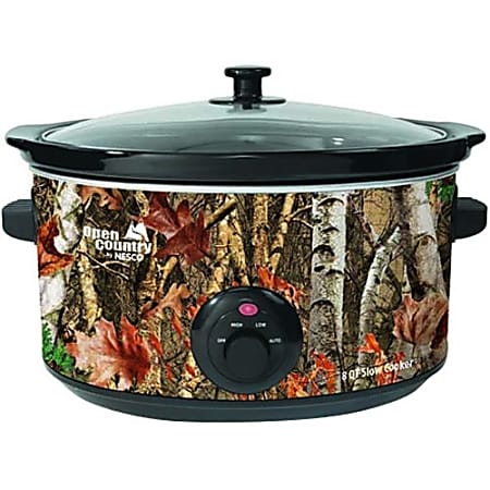Open Country 8 Qt Slow Cooker - Woodland Birch Design - 380 W2 gal - Camouflage, Clear