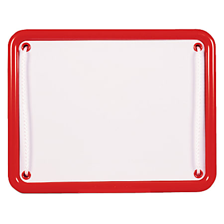 Learning Resource Magnetic Dry-Erase Pupil Boards, Metal, 14" x 11", Red Plastic Frame, Pack Of 2