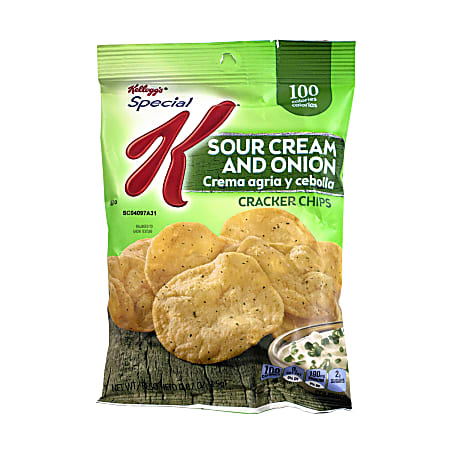 Special K Sour Cream & Onion Cracker Chips, 0.8 Oz, Pack Of 36