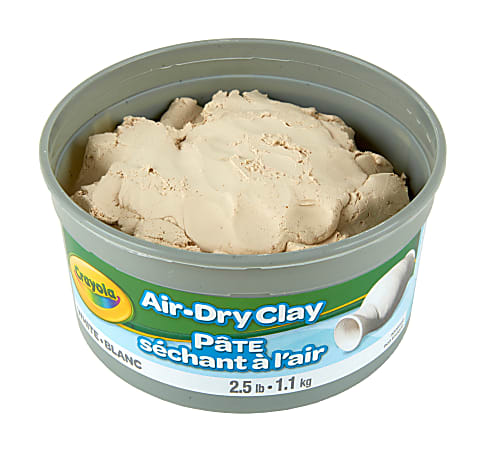 Crayola Air Dry Clay White 2.5 Lb Tub Office Depot