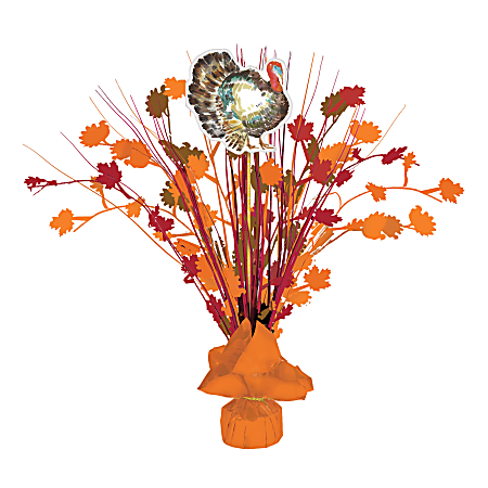 Amscan Classic Thanksgiving Foil Spray Centerpieces, 18" x 12", Multicolored, Pack Of 3 Centerpieces