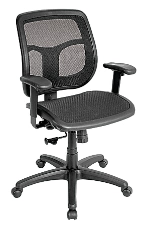 Mammoth Office Products Ergonomic Mesh Multifunction Mid-Back Chair, Black