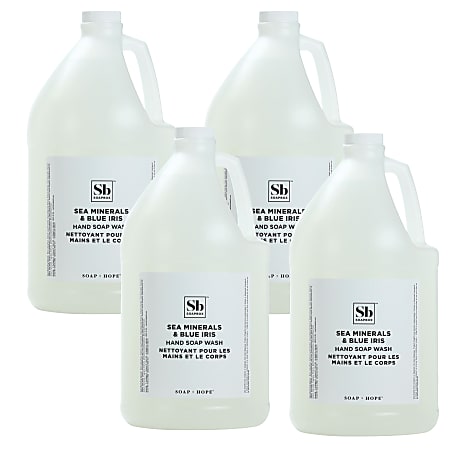 Soapbox Liquid Hand Soap, Sea Minerals And Blue Iris, 1 Gallon, Carton Of 4 Bottles