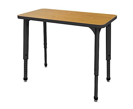 Marco Group Apex™ Series Adjustable Rectangle 36"W Student Desk, Solar Oak/Black