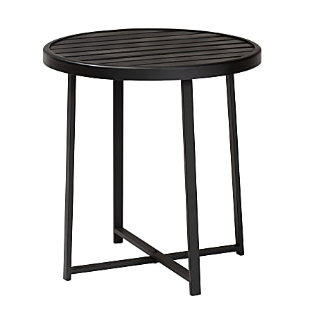 Baxton Studio Sadiya Modern Industrial Outdoor Side Table, 17-15/16”H x 16-15/16”W x 16-15/16”D, Black