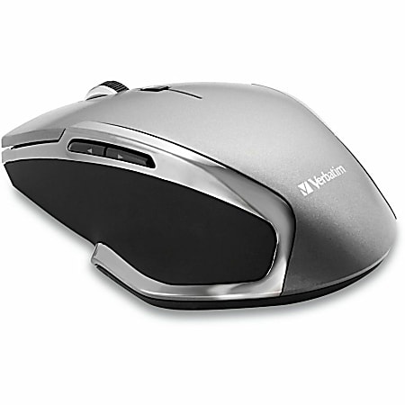 Verbatim® Wireless USB Notebook 6-Button Deluxe Blue LED Mouse, Graphite