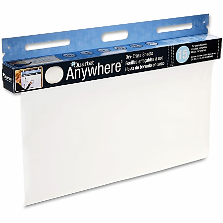 Quartet® Anywhere Non-Magnetic Dry-Erase Whiteboard Sheets, 24" x 480", White