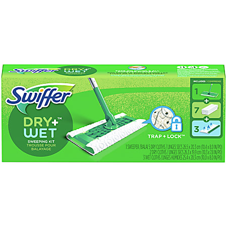 Swiffer Sweeper Dry + Wet XL Sweeping Kit (1 Sweeper, 8 Dry Cloths