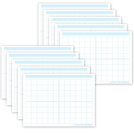 Ashley Productions Smart Poly PosterMat Pals Space Savers, 13" x 9-1/2", 1" Grid Blocks, Pack Of 10 Pieces