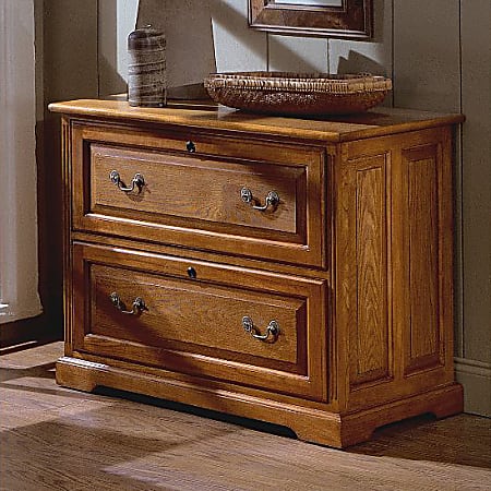 Cole Office Corvallis 2-Drawer Lateral File Cabinet, Wood, 30"H x 36"W x 22"D, Oak