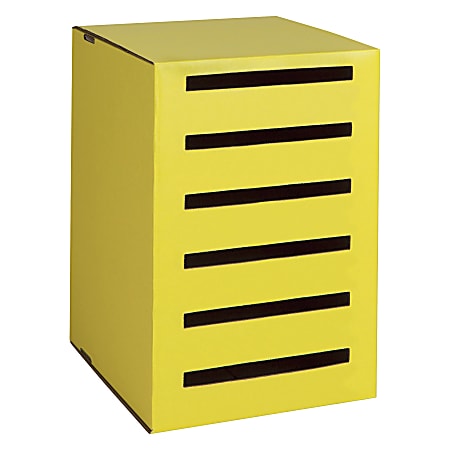 Classroom Keepers Homework Collector - 6 Compartment(s) - 17.9" Height x 12.8" Width x 13.7" Depth - Recycled - Yellow - Cardboard - 1Each