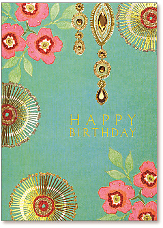 Viabella Birthday Greeting Card With Envelope, Flowers, 5" x 7"