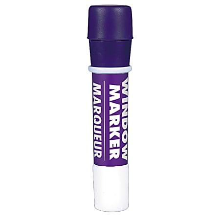 Amscan Window Markers, Broad Point, Purple Barrel, Purple Ink, Pack Of 4 Pens