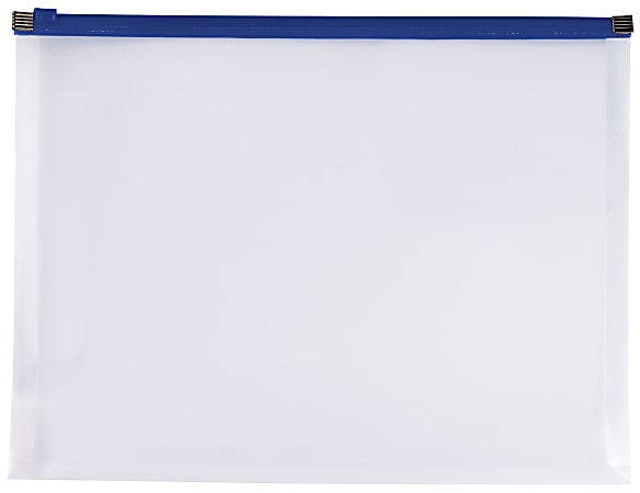 Office Depot® Brand Poly Zip Envelope, Letter Size, Clear/Blue