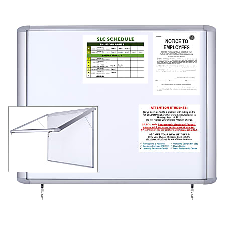 MasterVision® Waterproof Outdoor Magnetic Dry-Erase Enclosed Board, Lacquered Steel, 26 1/2" x 30", Aluminum Frame