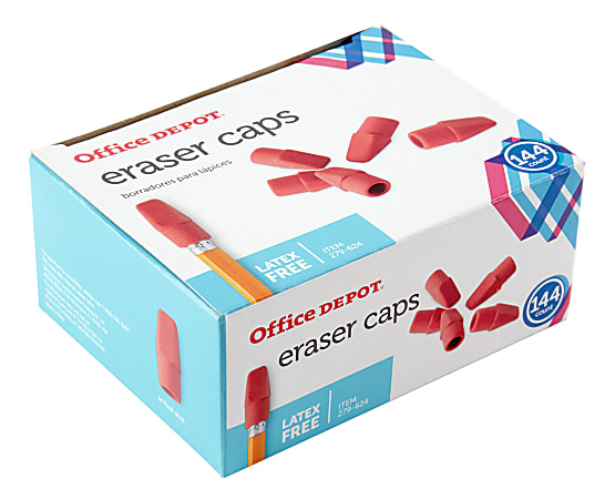 Office Depot Brand Eraser Caps Red Box Of 144 - Office Depot