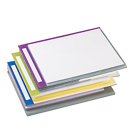 Pendaflex® PileSmart® Quickview Jackets, Letter Size, Assorted Fashion Color Edges, Pack Of 6