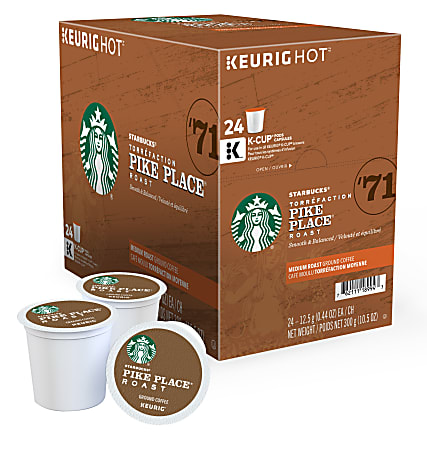 Starbucks® Single-Serve Coffee K-Cup®, Pike Place, Carton Of 24