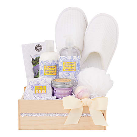 Hickory Farms Lavender Spa Gift Basket 8 items - Office Depot