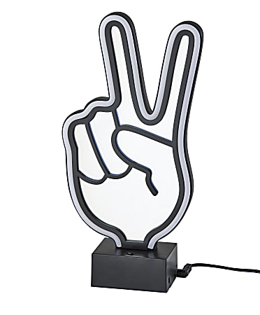 Adesso® Simplee Infinity Neon Table Lamp, 10"H, Peace Sign, Black