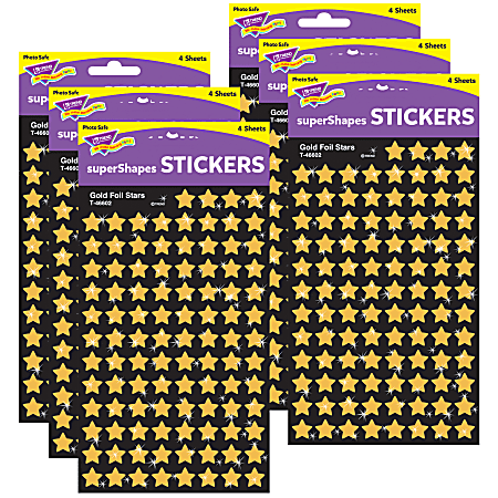 Trend superShapes Stickers Gold Foil Stars 400 Stickers Per Pack