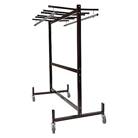 National Public Seating Folding Chair/Table Dolly/Coat Rack, 70”H x 67”W x 33-1/4”D, Brown