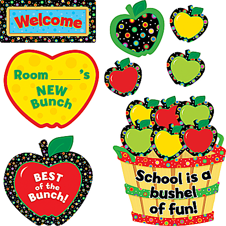 Creative Teaching Press Poppin' Patterns Back-To-School Apples Bulletin Board Set