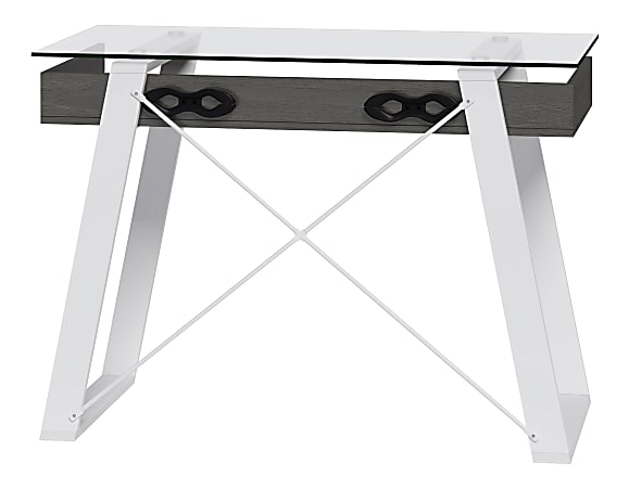 Elle D cor Lara 42 W Writing Desk Cool Gray Snow White