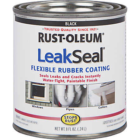 LeakSeal Brush Flexible Rubberized Coating, 8 Oz, Black