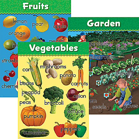 Creative Teaching Press® Fruits and Vegetables, Vocabulary Builders Bulletin Board Set