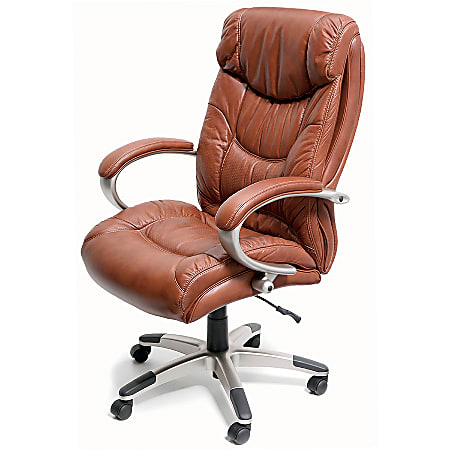 Office depot shop brown leather chair