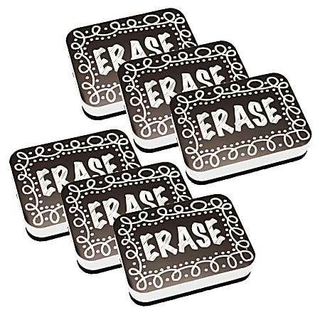 Ashley Productions Magnetic Whiteboard Erasers, Chalk Loop, Pack Of 6 Erasers