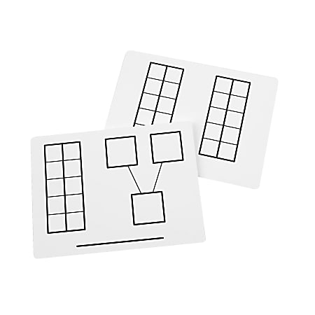 Didax Dry-Erase Ten Frame Mats, 9" x 12", White, Pack Of 2