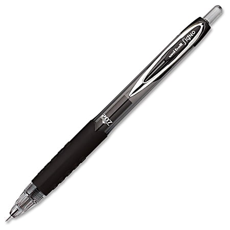 Uni-Ball 207 Medium Needle Point Pens - Medium Point Type - 0.7 mm Point Size - Needle Point Style - Black Pigment-based Ink - Black Barrel - 12 / Dozen