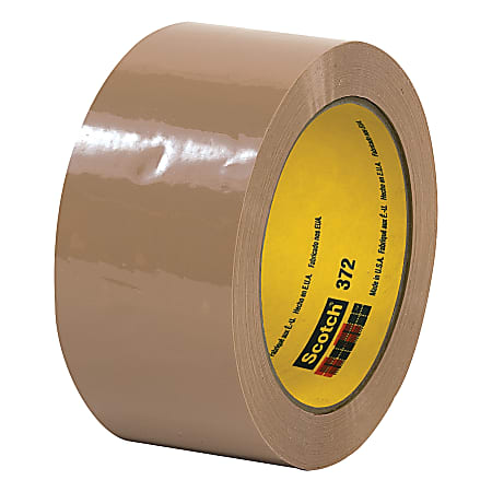 3M® 372 Carton Sealing Tape, 2" x 55 Yd., Tan, Case Of 36