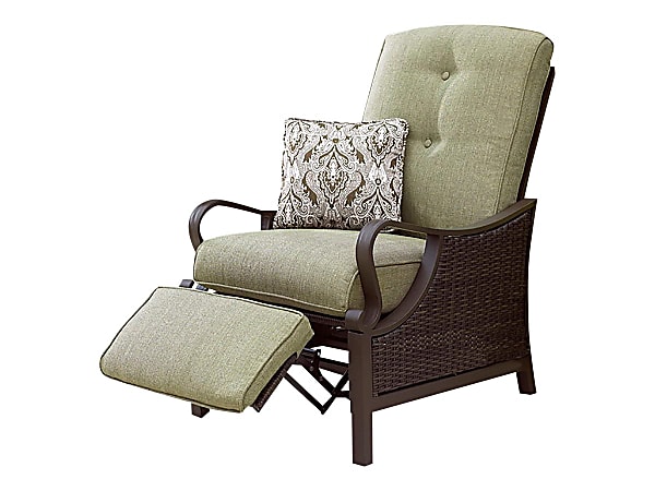 Hanover Ventura Luxury Recliner in Vintage Meadow, Olive, Olefin Seat, Steel, Aluminum, Resin Frame, 26.3"W x 36"D x 40.5"H