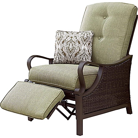 Hanover Ventura Luxury Recliner in Vintage Meadow, Olive - Olefin Seat - Steel, Aluminum, Resin Frame - 26.3" Width x 36" Depth x 40.5" Height